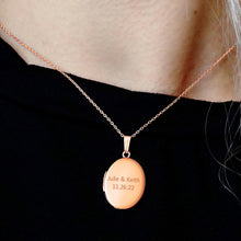 Load image into Gallery viewer, ITI NYC Plain Oval Locket in Sterling Silver 18K Rose Gold Finish with Optional Engraving (23 x 14 mm - 57 x 39 mm)