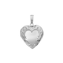 Load image into Gallery viewer, ITI NYC Embossed Heart Locket in Sterling Silver with Optional Engraving (28 x 19 mm)