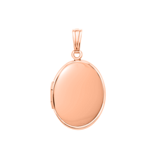 Load image into Gallery viewer, ITI NYC Plain Oval Locket in Sterling Silver 18K Rose Gold Finish with Optional Engraving (23 x 14 mm - 57 x 39 mm)