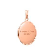 Load image into Gallery viewer, ITI NYC Plain Oval Locket in Sterling Silver 18K Rose Gold Finish with Optional Engraving (23 x 14 mm - 57 x 39 mm)