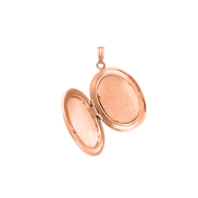 Load image into Gallery viewer, ITI NYC Plain Oval Locket in Sterling Silver 18K Rose Gold Finish with Optional Engraving (23 x 14 mm - 57 x 39 mm)
