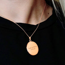 Load image into Gallery viewer, ITI NYC Plain Oval Locket in Sterling Silver 18K Rose Gold Finish with Optional Engraving (23 x 14 mm - 57 x 39 mm)