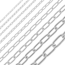 Load image into Gallery viewer, Bulk / Spooled Light Elongated Cable Chain in Sterling Silver (1.40 mm - 6.20 mm)