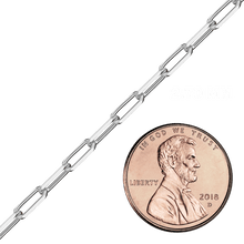 Load image into Gallery viewer, Bulk / Spooled Light Elongated Diamond Cut Cable Chain in Sterling Silver (1.50 mm - 2.70 mm)