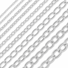 Load image into Gallery viewer, Bulk / Spooled Light Round Cable Chain in Sterling Silver (1.30 mm - 7.30 mm)