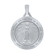 Load image into Gallery viewer, Sterling Silver Round Miraculous Medallion (5/8 inch - 1 1/4 inch)
