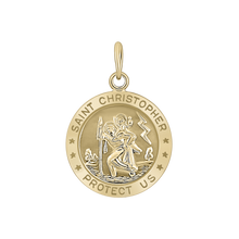 Load image into Gallery viewer, Gold-Filled Round Saint Christopher Medallion (5/8 inch - 1 inch)