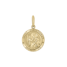 Load image into Gallery viewer, Gold-Filled Round Saint Christopher Medallion (5/8 inch - 1 inch)