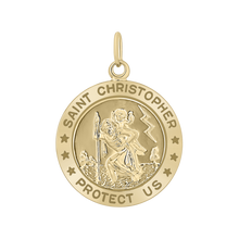 Load image into Gallery viewer, Gold-Filled Round Saint Christopher Medallion (5/8 inch - 1 inch)