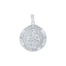 Load image into Gallery viewer, Sterling Silver Round Saint Anne Medallion (5/8 inch - 1 inch)