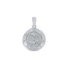 Load image into Gallery viewer, Sterling Silver Round Saint Michael Medallion (5/8 inch - 1 inch)