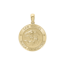 Load image into Gallery viewer, 14K Gold Round San Miguel Medallion (3/4 inch)