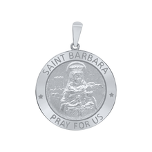 Load image into Gallery viewer, Sterling Silver Round Saint Barbara Medallion (5/8 inch - 1 inch)