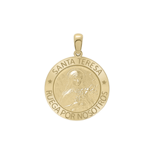Load image into Gallery viewer, 14K Gold Round Santa Teresa Medallion (5/8 inch - 3/4 inch)