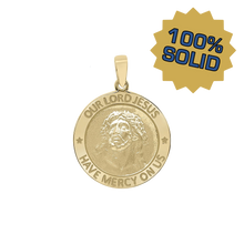 Load image into Gallery viewer, 14K Gold Round Our Lord Jesus Medallion (3/4 inch)