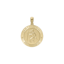 Load image into Gallery viewer, 14K Gold Round San Cristobal Medallion (5/8 inch - 1 inch)