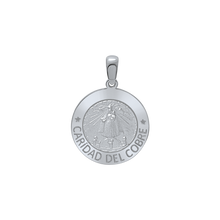 Load image into Gallery viewer, Sterling Silver Round Carídad Del Cobre Medallion (5/8 inch - 1 inch)