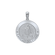 Load image into Gallery viewer, Sterling Silver Round Carídad Del Cobre Medallion (5/8 inch - 1 inch)