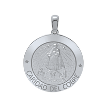 Load image into Gallery viewer, Sterling Silver Round Carídad Del Cobre Medallion (5/8 inch - 1 inch)