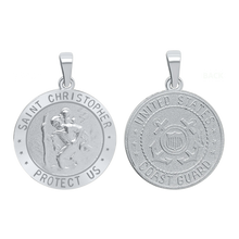 Load image into Gallery viewer, Sterling Silver Round Saint Christopher (Coast Guard) Medallion (3/4 inch)