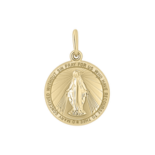 Load image into Gallery viewer, Gold-Filled Round Miraculous Medallion (1/2 inch - 1 inch)
