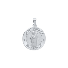 Load image into Gallery viewer, Sterling Silver Round Saint Patrick Medallion (5/8 inch - 3/4 inch)