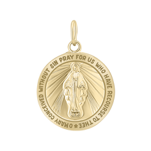 Load image into Gallery viewer, Gold-Filled Round Miraculous Medallion (1/2 inch - 1 inch)
