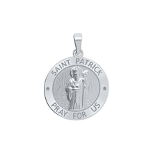 Load image into Gallery viewer, Sterling Silver Round Saint Patrick Medallion (5/8 inch - 3/4 inch)