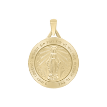 Load image into Gallery viewer, 14K Gold Round Miraculous Medallion (5/8 inch - 1 1/4 inch)