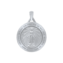 Load image into Gallery viewer, Sterling Silver Round Miraculous Medallion (5/8 inch - 1 1/4 inch)