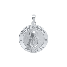 Load image into Gallery viewer, Sterling Silver Round Mother Cabrini Medallion (5/8 inch - 3/4 inch)