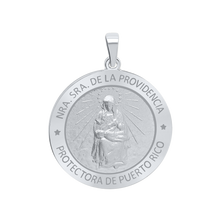 Load image into Gallery viewer, Sterling Silver Round Nuestra Señora de la Providencia Medallion (5/8 inch - 1 inch)