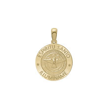 Load image into Gallery viewer, 14K Gold Round Espíritu Santo Medallion (5/8 inch - 1 inch)