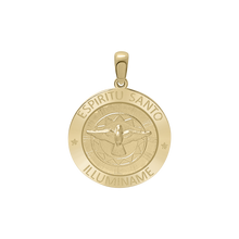 Load image into Gallery viewer, 14K Gold Round Espíritu Santo Medallion (5/8 inch - 1 inch)