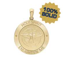 Load image into Gallery viewer, 14K Gold Round Holy Spirit Medallion (5/8 inch - 1 inch)