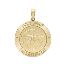 Load image into Gallery viewer, 14K Gold Round Holy Spirit Medallion (5/8 inch - 1 inch)