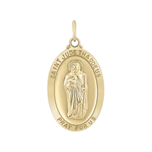 Load image into Gallery viewer, Gold-Filled Oval Saint Jude Thaddeus Medallion (5/8 inch - 1 inch)