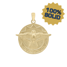 Load image into Gallery viewer, 14K Gold Round Holy Spirit with No Words Medallion (7/8 inch)