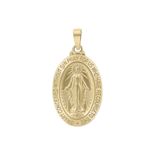 Load image into Gallery viewer, 14K Gold Oval Miraculous Medallion (7/8 inch)