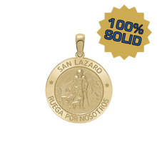 Load image into Gallery viewer, 14K Gold Round San Lázaro Medallion (3/4 inch)