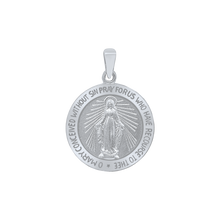 Load image into Gallery viewer, Sterling Silver Round Miraculous Medallion (5/8 inch - 1 1/4 inch)