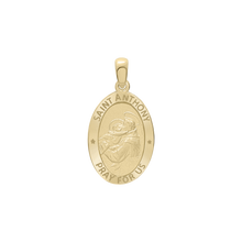 Load image into Gallery viewer, 14K Gold Oval Saint Anthony Medallion (3/4 inch - 7/8 inch)