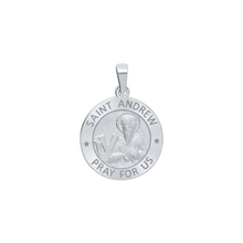 Load image into Gallery viewer, Sterling Silver Round Saint Andrew Medallion (5/8 inch - 3/4 inch)