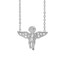Load image into Gallery viewer, Small Angel Necklace in Sterling Silver (14 x 16 mm)