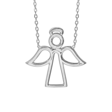 Load image into Gallery viewer, Angel Outline Necklace in Sterling Silver (22 x 22 mm)