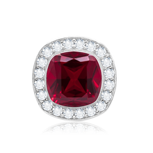 Load image into Gallery viewer, ITI NYC Cushion Halo Pendant Slider in Sterling Silver (5.00 x 5.00 mm - 12.00 x 12.00 mm)