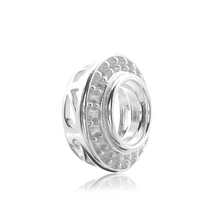 Load image into Gallery viewer, ITI NYC Round Halo Pendant Slider in Sterling Silver (4.00 mm - 12.00 mm)