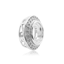 Load image into Gallery viewer, ITI NYC Round Halo Pendant Slider in Sterling Silver (4.00 mm - 12.00 mm)