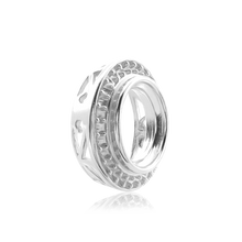 Load image into Gallery viewer, ITI NYC Round Halo Pendant Slider in Sterling Silver (4.00 mm - 12.00 mm)