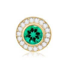 Load image into Gallery viewer, ITI NYC Round Halo Pendant Slider in 14K Gold (4.00 mm - 12.00 mm)